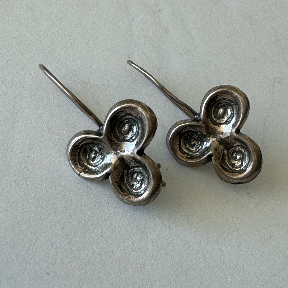 Lior Vintage Sterling Silver 925 Flower Earrings Israel